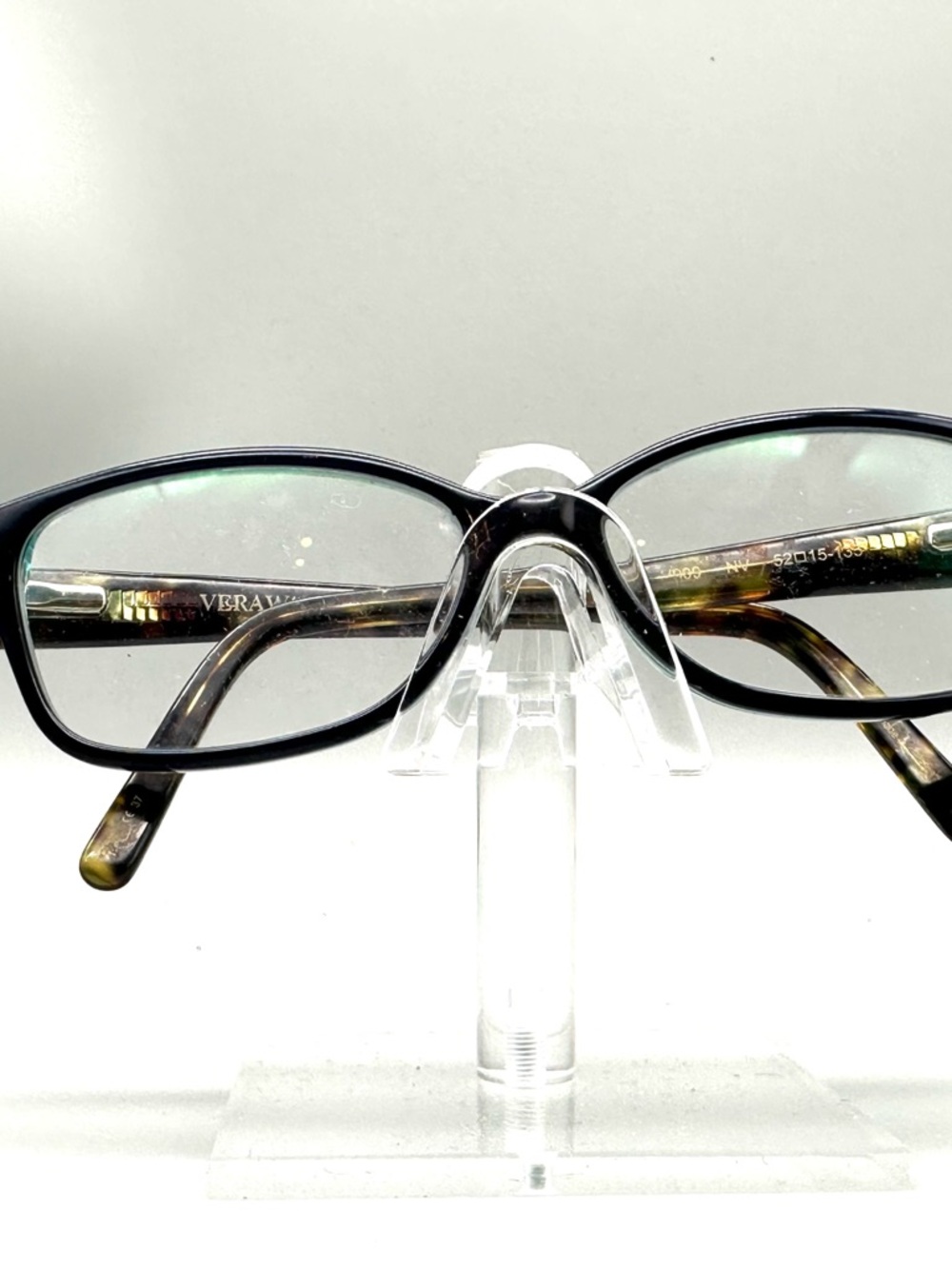 Vera Wang V909 NV Teal Tortoise Crystal Floral Eyeglass Frames 52-15-135 Womens